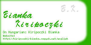 bianka kiripoczki business card